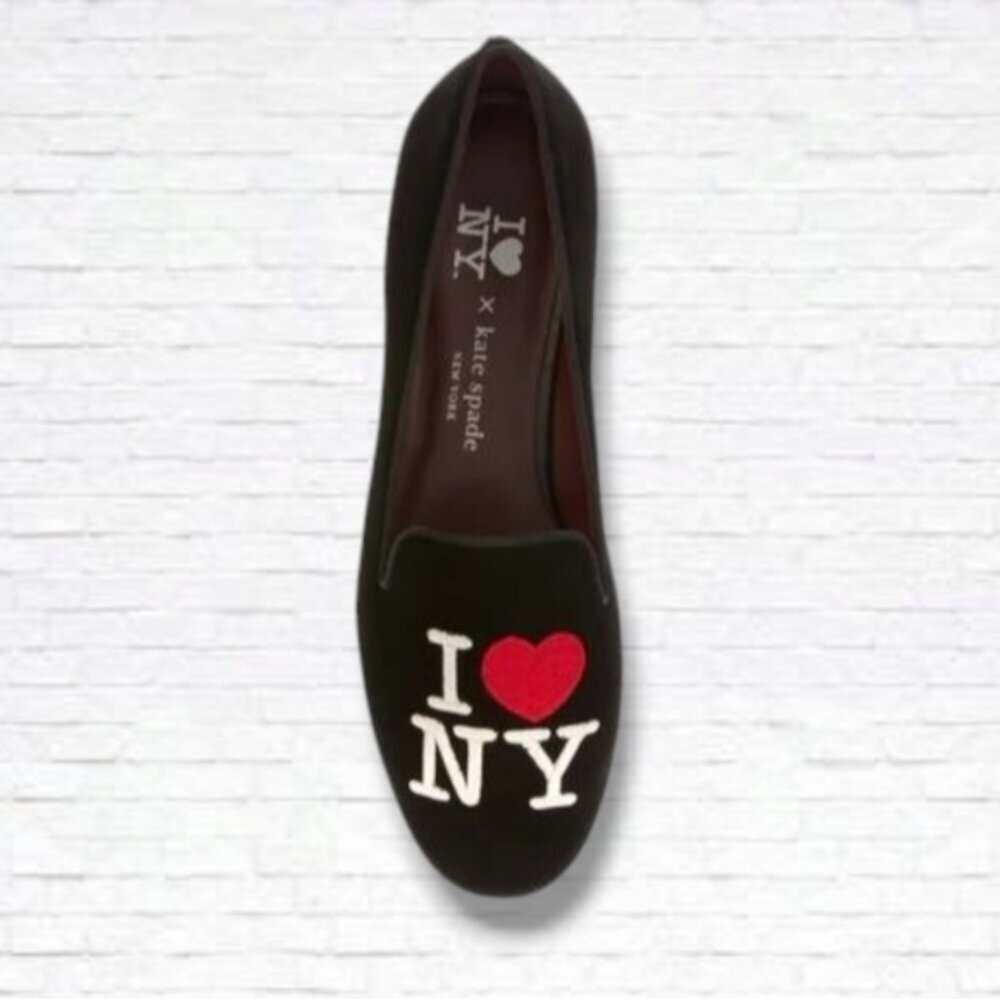 Kate Spade x I ❤️ New York Women's Lounge New York Suede Flats Size 6 NWOT